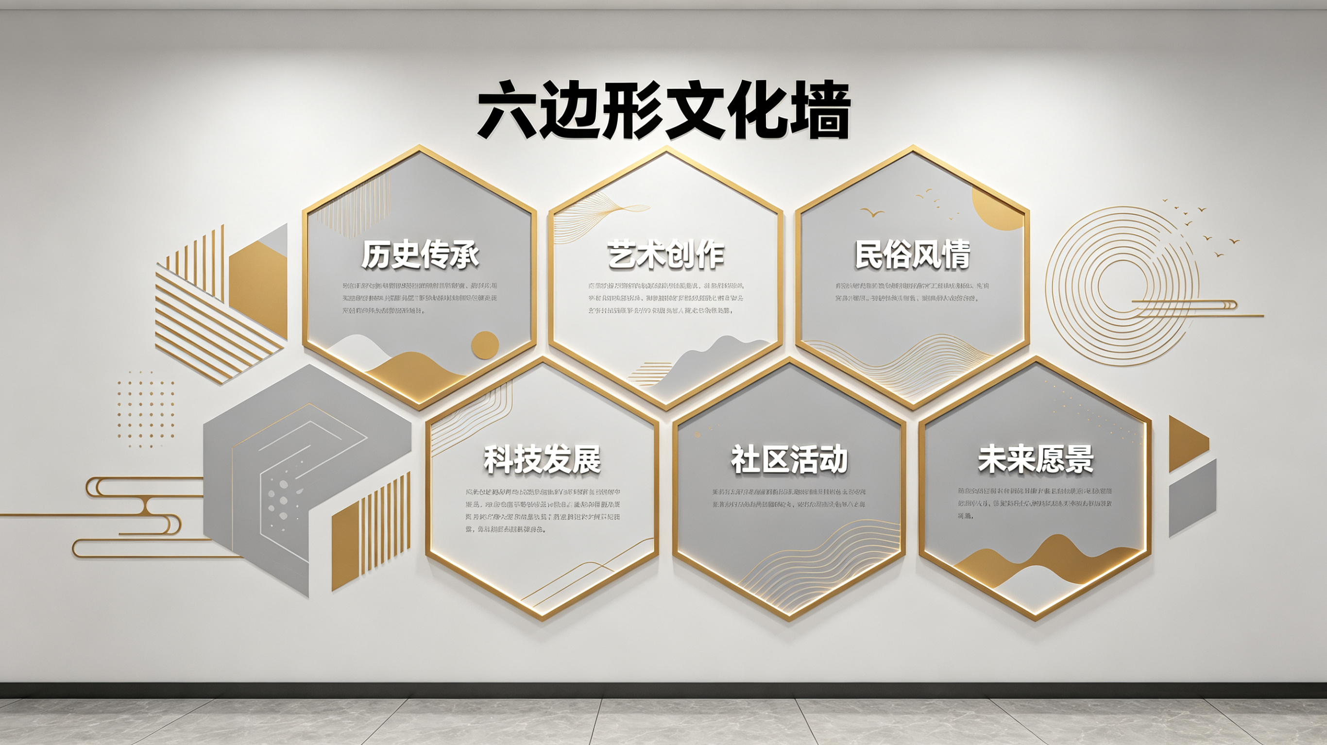 鹰潭企业文化墙 | 六边形信息美学